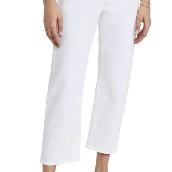MOTHER Women's The Ditcher Crop Totally Innocent White Jeans Size 32 NWOT $189 - Picture 3 of 14